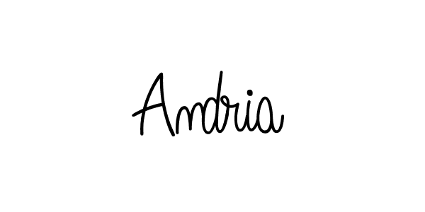 Make a beautiful signature design for name Andria. With this signature (Angelique-Rose-font-FFP) style, you can create a handwritten signature for free. Andria signature style 5 images and pictures png
