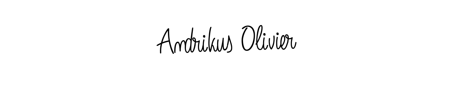 Use a signature maker to create a handwritten signature online. With this signature software, you can design (Angelique-Rose-font-FFP) your own signature for name Andrikus Olivier. Andrikus Olivier signature style 5 images and pictures png
