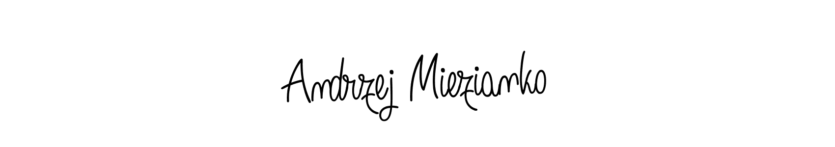 Use a signature maker to create a handwritten signature online. With this signature software, you can design (Angelique-Rose-font-FFP) your own signature for name Andrzej Miezianko. Andrzej Miezianko signature style 5 images and pictures png