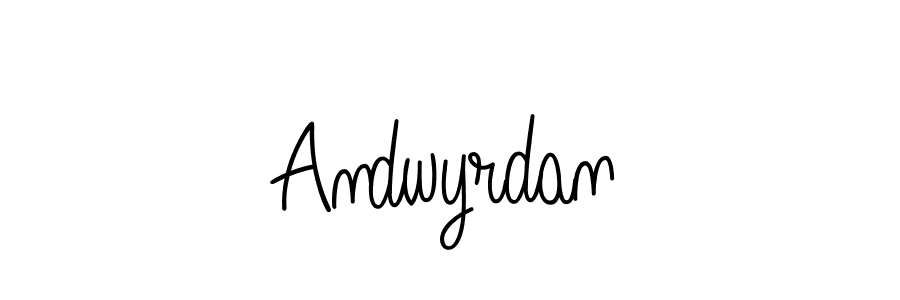 How to make Andwyrdan name signature. Use Angelique-Rose-font-FFP style for creating short signs online. This is the latest handwritten sign. Andwyrdan signature style 5 images and pictures png