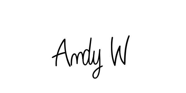 The best way (Angelique-Rose-font-FFP) to make a short signature is to pick only two or three words in your name. The name Andy W include a total of six letters. For converting this name. Andy W signature style 5 images and pictures png