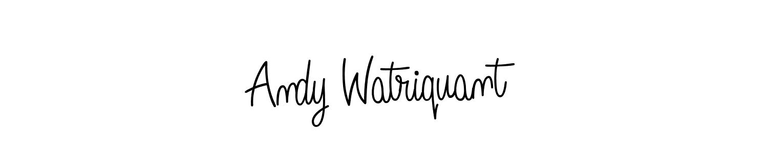 The best way (Angelique-Rose-font-FFP) to make a short signature is to pick only two or three words in your name. The name Andy Watriquant include a total of six letters. For converting this name. Andy Watriquant signature style 5 images and pictures png