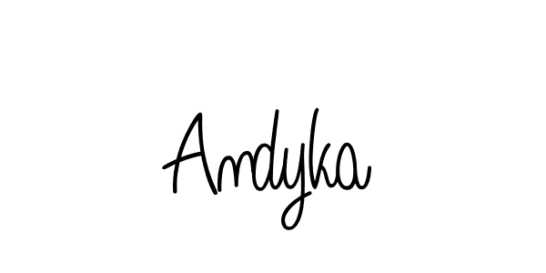 Make a beautiful signature design for name Andyka. With this signature (Angelique-Rose-font-FFP) style, you can create a handwritten signature for free. Andyka signature style 5 images and pictures png