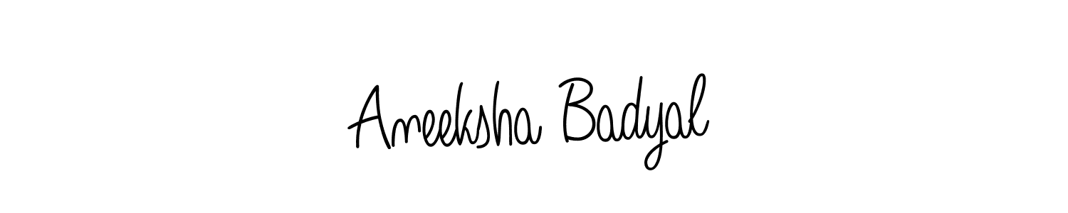 The best way (Angelique-Rose-font-FFP) to make a short signature is to pick only two or three words in your name. The name Aneeksha Badyal include a total of six letters. For converting this name. Aneeksha Badyal signature style 5 images and pictures png