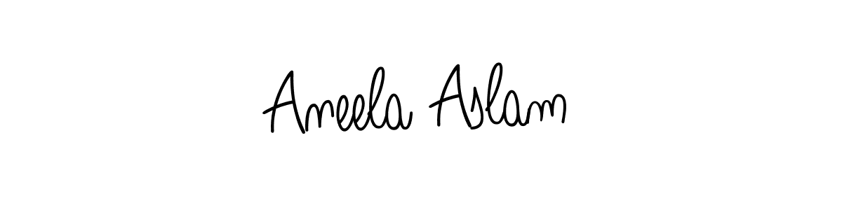 Make a beautiful signature design for name Aneela Aslam. With this signature (Angelique-Rose-font-FFP) style, you can create a handwritten signature for free. Aneela Aslam signature style 5 images and pictures png