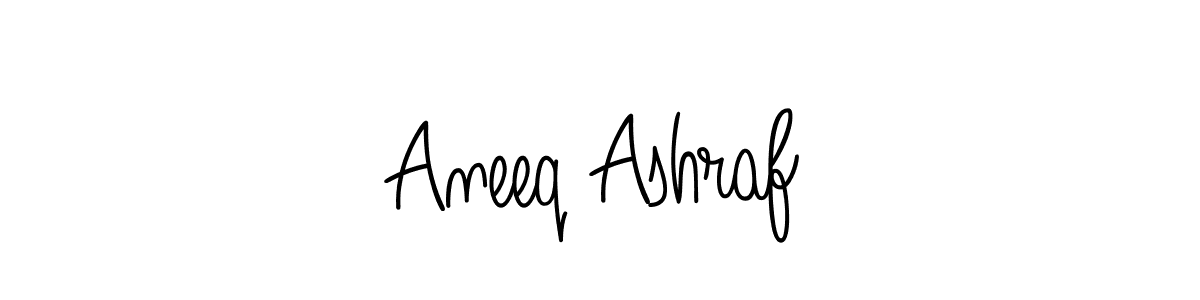 You should practise on your own different ways (Angelique-Rose-font-FFP) to write your name (Aneeq Ashraf) in signature. don't let someone else do it for you. Aneeq Ashraf signature style 5 images and pictures png