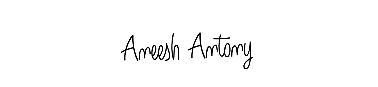 Use a signature maker to create a handwritten signature online. With this signature software, you can design (Angelique-Rose-font-FFP) your own signature for name Aneesh Antony. Aneesh Antony signature style 5 images and pictures png