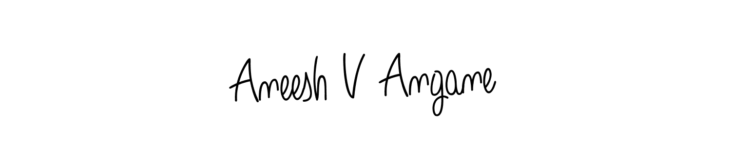 Design your own signature with our free online signature maker. With this signature software, you can create a handwritten (Angelique-Rose-font-FFP) signature for name Aneesh V Angane. Aneesh V Angane signature style 5 images and pictures png