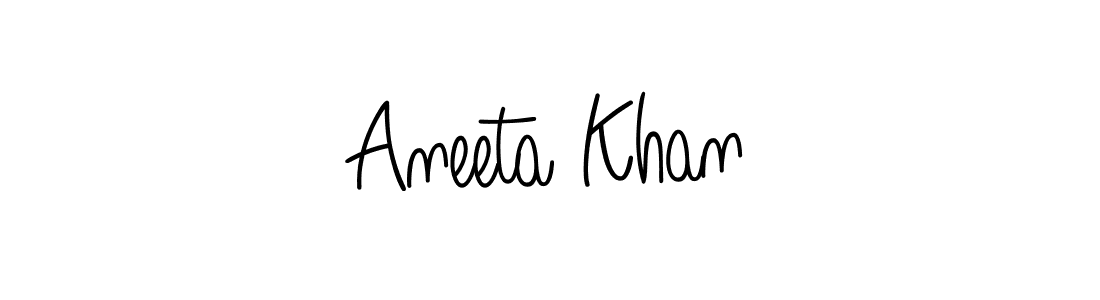 Use a signature maker to create a handwritten signature online. With this signature software, you can design (Angelique-Rose-font-FFP) your own signature for name Aneeta Khan. Aneeta Khan signature style 5 images and pictures png