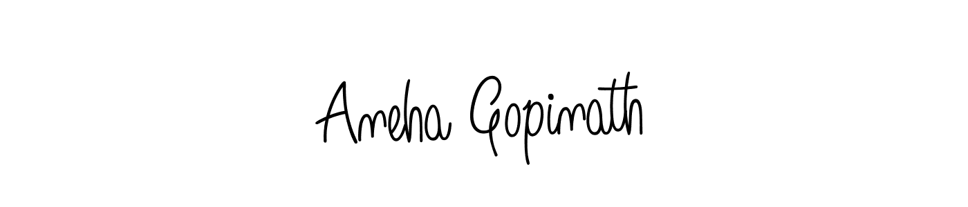 Aneha Gopinath stylish signature style. Best Handwritten Sign (Angelique-Rose-font-FFP) for my name. Handwritten Signature Collection Ideas for my name Aneha Gopinath. Aneha Gopinath signature style 5 images and pictures png