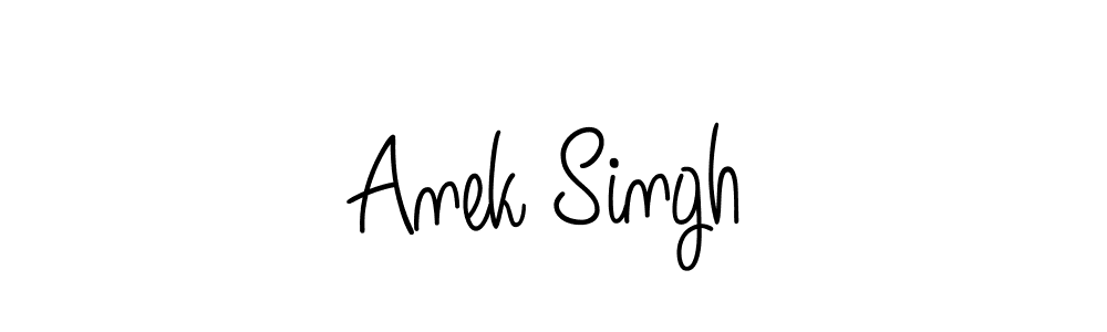 Use a signature maker to create a handwritten signature online. With this signature software, you can design (Angelique-Rose-font-FFP) your own signature for name Anek Singh. Anek Singh signature style 5 images and pictures png