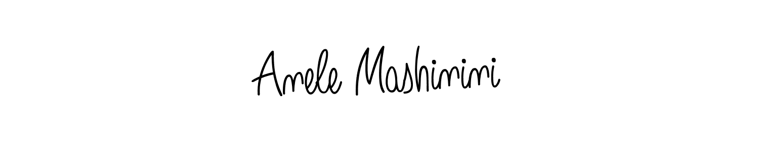 How to make Anele Mashinini name signature. Use Angelique-Rose-font-FFP style for creating short signs online. This is the latest handwritten sign. Anele Mashinini signature style 5 images and pictures png