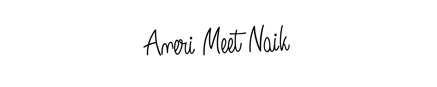 You should practise on your own different ways (Angelique-Rose-font-FFP) to write your name (Aneri Meet Naik) in signature. don't let someone else do it for you. Aneri Meet Naik signature style 5 images and pictures png