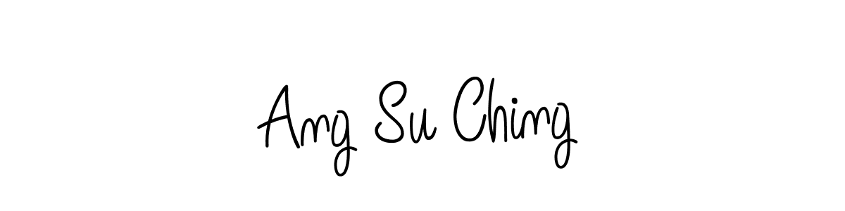 You should practise on your own different ways (Angelique-Rose-font-FFP) to write your name (Ang Su Ching) in signature. don't let someone else do it for you. Ang Su Ching signature style 5 images and pictures png