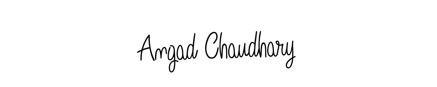Angad Chaudhary stylish signature style. Best Handwritten Sign (Angelique-Rose-font-FFP) for my name. Handwritten Signature Collection Ideas for my name Angad Chaudhary. Angad Chaudhary signature style 5 images and pictures png