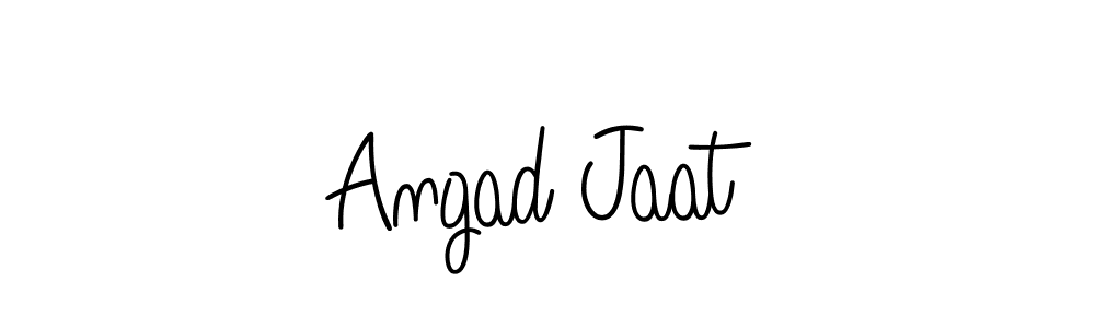 Use a signature maker to create a handwritten signature online. With this signature software, you can design (Angelique-Rose-font-FFP) your own signature for name Angad Jaat. Angad Jaat signature style 5 images and pictures png
