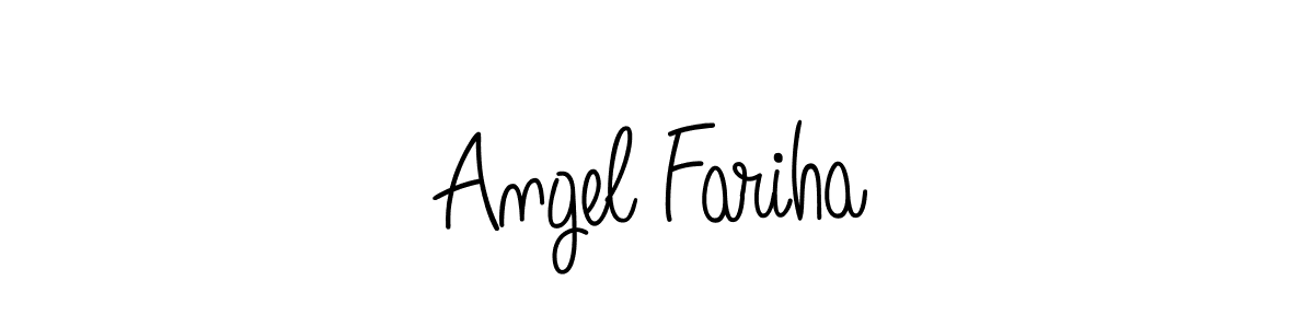 Use a signature maker to create a handwritten signature online. With this signature software, you can design (Angelique-Rose-font-FFP) your own signature for name Angel Fariha. Angel Fariha signature style 5 images and pictures png