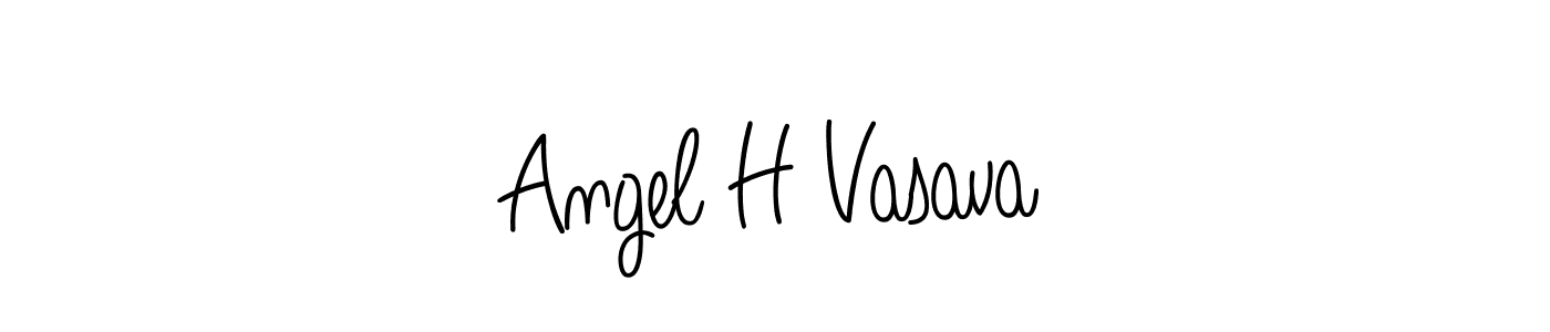 Design your own signature with our free online signature maker. With this signature software, you can create a handwritten (Angelique-Rose-font-FFP) signature for name Angel H Vasava. Angel H Vasava signature style 5 images and pictures png