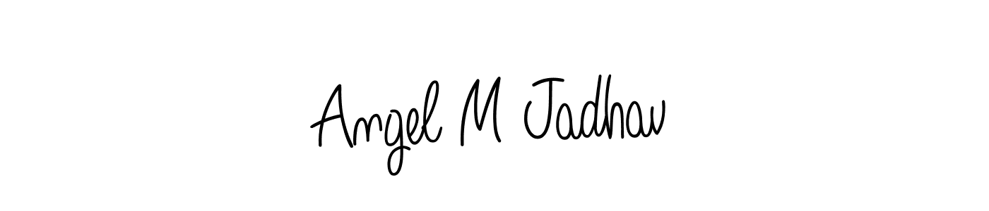 How to make Angel M Jadhav name signature. Use Angelique-Rose-font-FFP style for creating short signs online. This is the latest handwritten sign. Angel M Jadhav signature style 5 images and pictures png