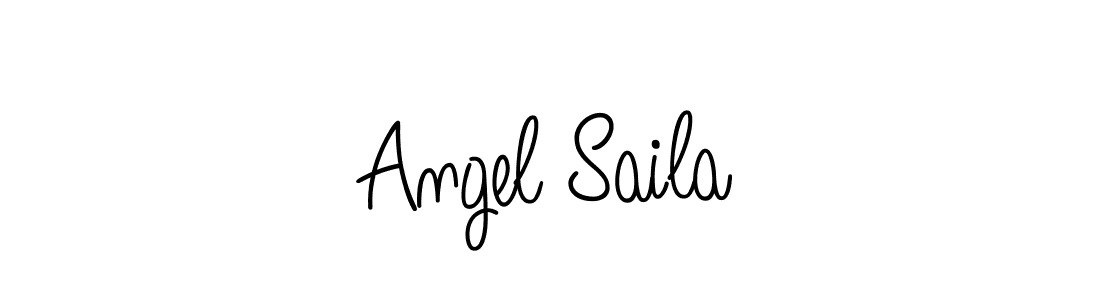 How to make Angel Saila name signature. Use Angelique-Rose-font-FFP style for creating short signs online. This is the latest handwritten sign. Angel Saila signature style 5 images and pictures png