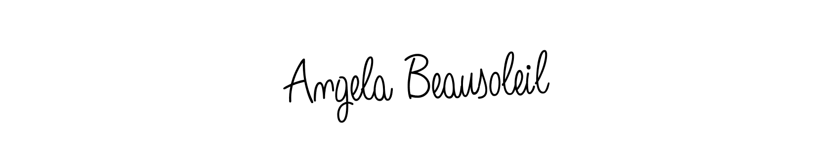 You should practise on your own different ways (Angelique-Rose-font-FFP) to write your name (Angela Beausoleil) in signature. don't let someone else do it for you. Angela Beausoleil signature style 5 images and pictures png