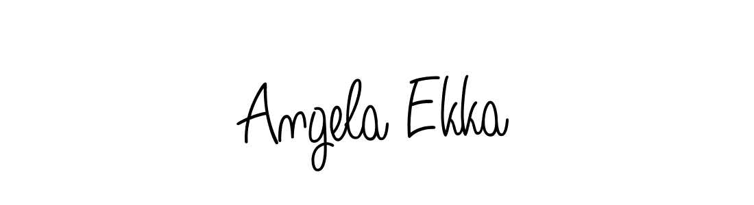 The best way (Angelique-Rose-font-FFP) to make a short signature is to pick only two or three words in your name. The name Angela Ekka include a total of six letters. For converting this name. Angela Ekka signature style 5 images and pictures png