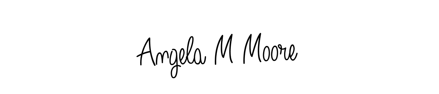 Angela M Moore stylish signature style. Best Handwritten Sign (Angelique-Rose-font-FFP) for my name. Handwritten Signature Collection Ideas for my name Angela M Moore. Angela M Moore signature style 5 images and pictures png