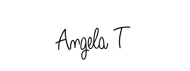 Design your own signature with our free online signature maker. With this signature software, you can create a handwritten (Angelique-Rose-font-FFP) signature for name Angela T. Angela T signature style 5 images and pictures png