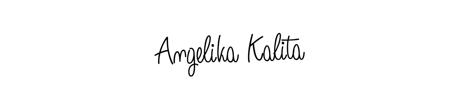 The best way (Angelique-Rose-font-FFP) to make a short signature is to pick only two or three words in your name. The name Angelika Kalita include a total of six letters. For converting this name. Angelika Kalita signature style 5 images and pictures png