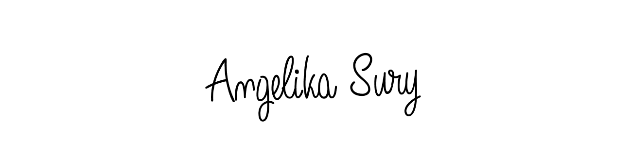 Create a beautiful signature design for name Angelika Sury. With this signature (Angelique-Rose-font-FFP) fonts, you can make a handwritten signature for free. Angelika Sury signature style 5 images and pictures png