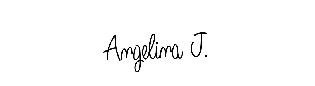 How to make Angelina J. name signature. Use Angelique-Rose-font-FFP style for creating short signs online. This is the latest handwritten sign. Angelina J. signature style 5 images and pictures png