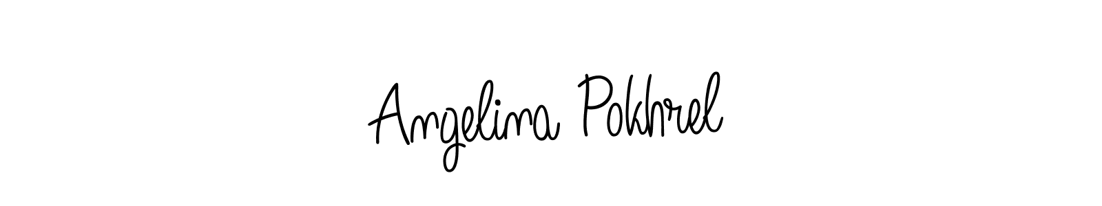 You should practise on your own different ways (Angelique-Rose-font-FFP) to write your name (Angelina Pokhrel) in signature. don't let someone else do it for you. Angelina Pokhrel signature style 5 images and pictures png