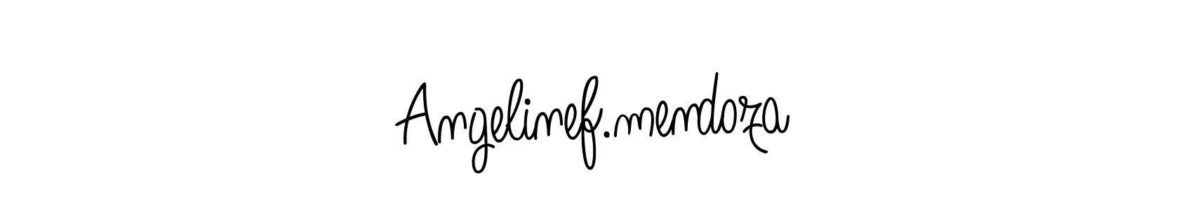 You should practise on your own different ways (Angelique-Rose-font-FFP) to write your name (Angelinef.mendoza) in signature. don't let someone else do it for you. Angelinef.mendoza signature style 5 images and pictures png