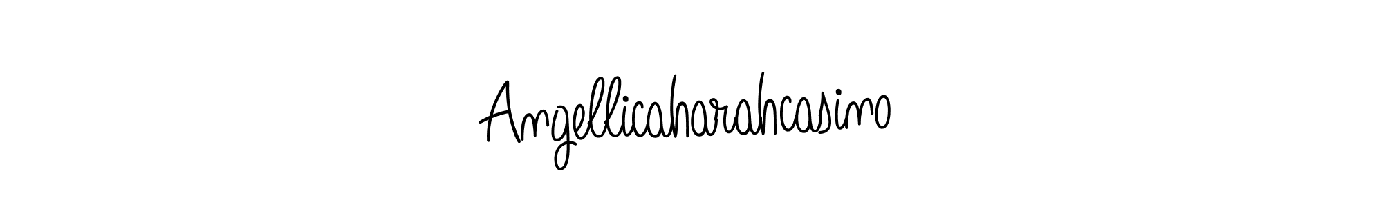 Make a beautiful signature design for name Angellicaharahcasino. With this signature (Angelique-Rose-font-FFP) style, you can create a handwritten signature for free. Angellicaharahcasino signature style 5 images and pictures png