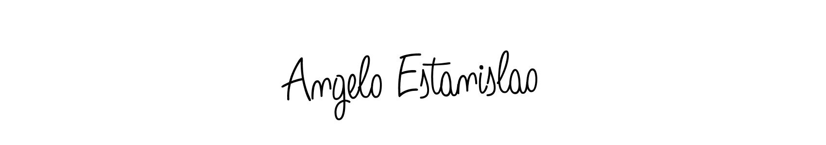 Angelo Estanislao stylish signature style. Best Handwritten Sign (Angelique-Rose-font-FFP) for my name. Handwritten Signature Collection Ideas for my name Angelo Estanislao. Angelo Estanislao signature style 5 images and pictures png