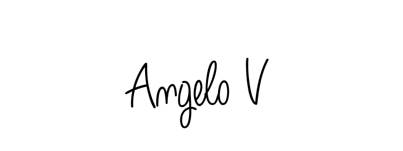 Make a beautiful signature design for name Angelo V. With this signature (Angelique-Rose-font-FFP) style, you can create a handwritten signature for free. Angelo V signature style 5 images and pictures png