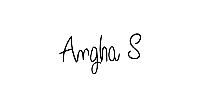 Design your own signature with our free online signature maker. With this signature software, you can create a handwritten (Angelique-Rose-font-FFP) signature for name Angha S. Angha S signature style 5 images and pictures png