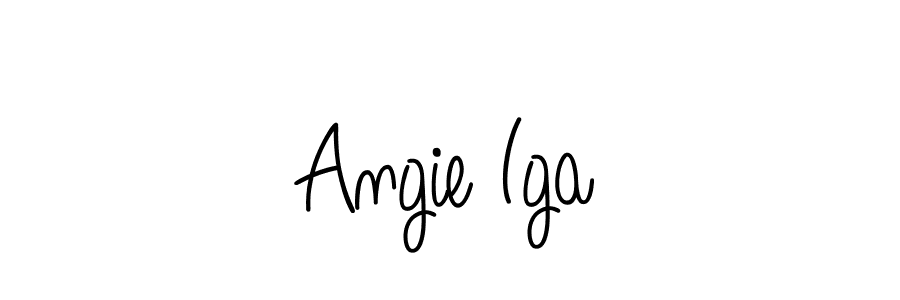 Create a beautiful signature design for name Angie Iga. With this signature (Angelique-Rose-font-FFP) fonts, you can make a handwritten signature for free. Angie Iga signature style 5 images and pictures png