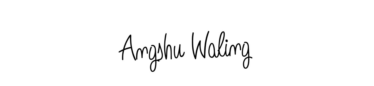 How to make Angshu Waling name signature. Use Angelique-Rose-font-FFP style for creating short signs online. This is the latest handwritten sign. Angshu Waling signature style 5 images and pictures png