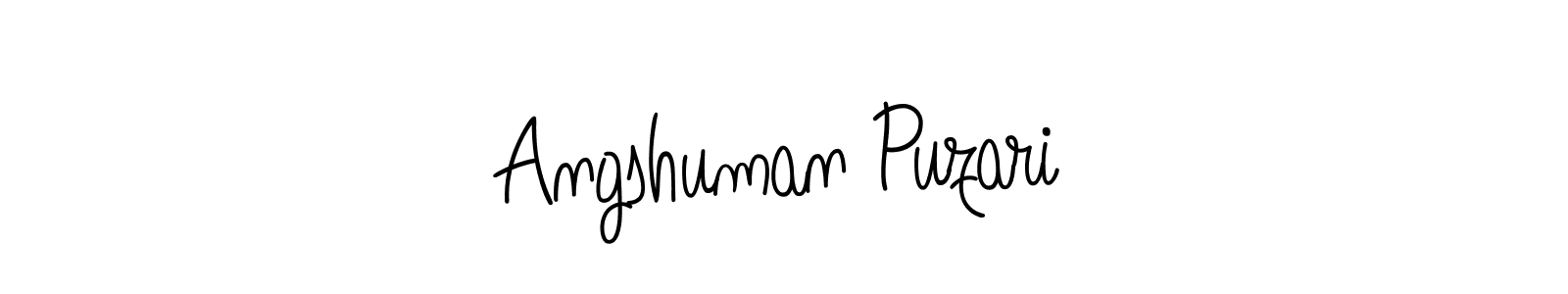 The best way (Angelique-Rose-font-FFP) to make a short signature is to pick only two or three words in your name. The name Angshuman Puzari include a total of six letters. For converting this name. Angshuman Puzari signature style 5 images and pictures png