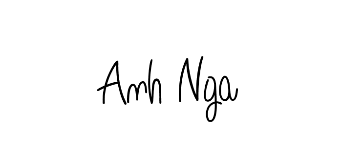 You should practise on your own different ways (Angelique-Rose-font-FFP) to write your name (Anh Nga) in signature. don't let someone else do it for you. Anh Nga signature style 5 images and pictures png