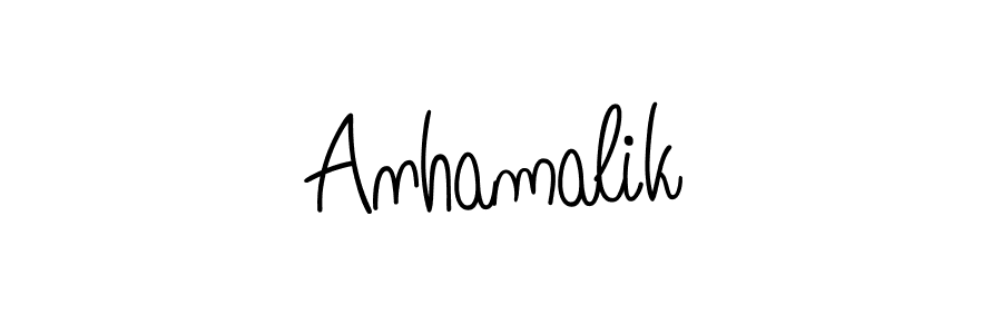 The best way (Angelique-Rose-font-FFP) to make a short signature is to pick only two or three words in your name. The name Anhamalik include a total of six letters. For converting this name. Anhamalik signature style 5 images and pictures png