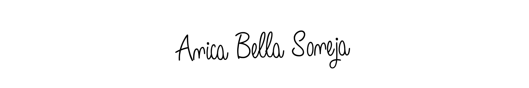 The best way (Angelique-Rose-font-FFP) to make a short signature is to pick only two or three words in your name. The name Anica Bella Soneja include a total of six letters. For converting this name. Anica Bella Soneja signature style 5 images and pictures png