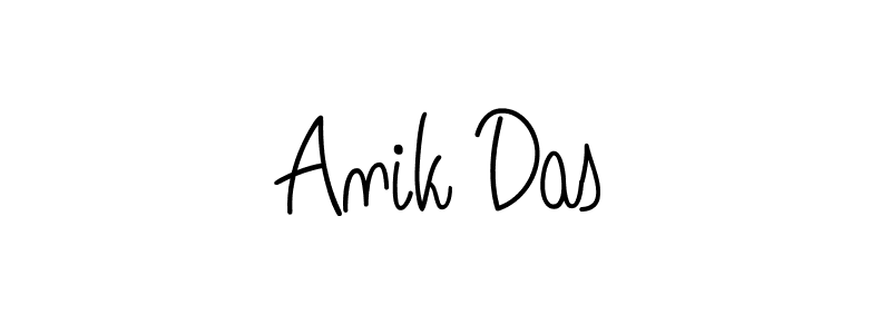 Use a signature maker to create a handwritten signature online. With this signature software, you can design (Angelique-Rose-font-FFP) your own signature for name Anik Das. Anik Das signature style 5 images and pictures png