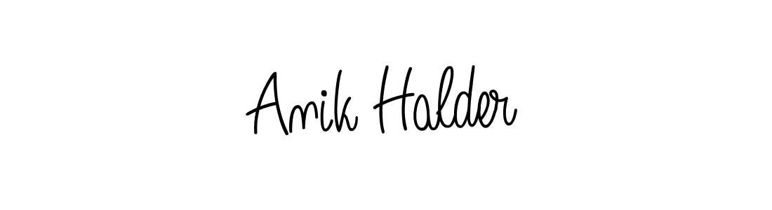 Use a signature maker to create a handwritten signature online. With this signature software, you can design (Angelique-Rose-font-FFP) your own signature for name Anik Halder. Anik Halder signature style 5 images and pictures png