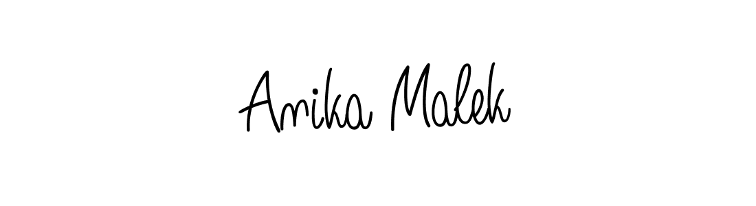 You should practise on your own different ways (Angelique-Rose-font-FFP) to write your name (Anika Malek) in signature. don't let someone else do it for you. Anika Malek signature style 5 images and pictures png