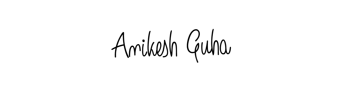 You should practise on your own different ways (Angelique-Rose-font-FFP) to write your name (Anikesh Guha) in signature. don't let someone else do it for you. Anikesh Guha signature style 5 images and pictures png