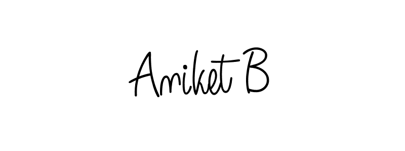 Use a signature maker to create a handwritten signature online. With this signature software, you can design (Angelique-Rose-font-FFP) your own signature for name Aniket B. Aniket B signature style 5 images and pictures png