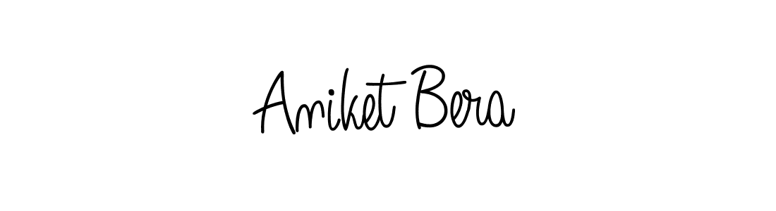 The best way (Angelique-Rose-font-FFP) to make a short signature is to pick only two or three words in your name. The name Aniket Bera include a total of six letters. For converting this name. Aniket Bera signature style 5 images and pictures png