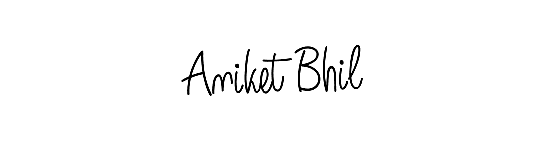 Use a signature maker to create a handwritten signature online. With this signature software, you can design (Angelique-Rose-font-FFP) your own signature for name Aniket Bhil. Aniket Bhil signature style 5 images and pictures png